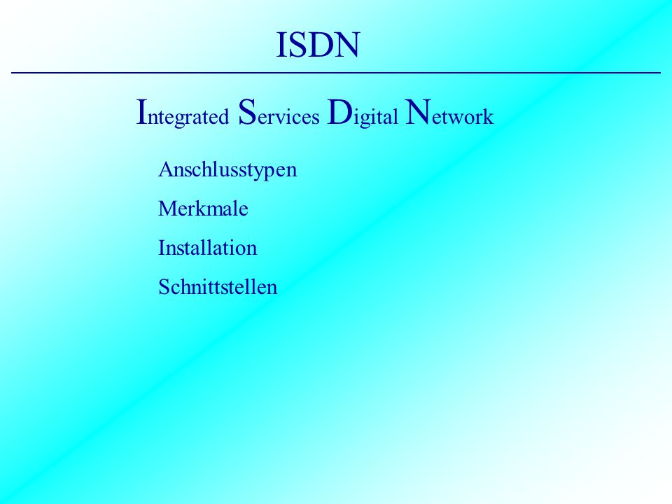 A close look at isdn integrated services digital network
